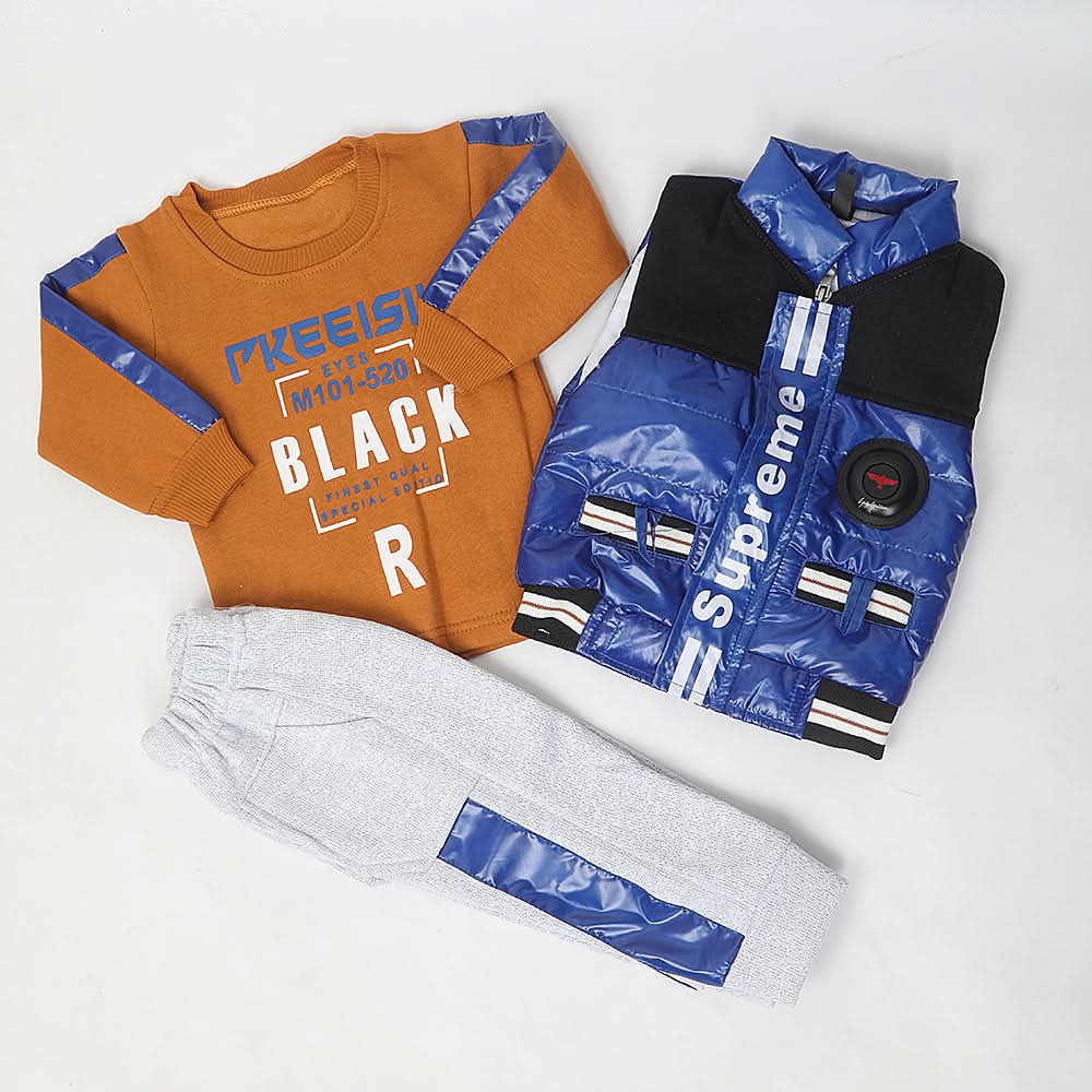 Boys 3 Piece Full Sleeves Suit - Royal Blue, Kids, Boys Sets And Suits, Chase Value, Chase Value