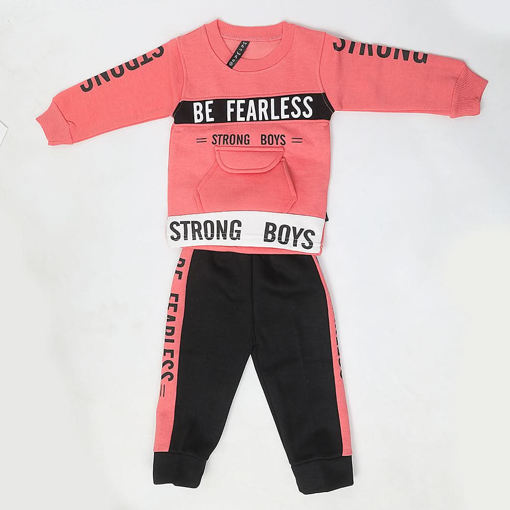 Boys Fleece Full Sleeves Suit - Peach, Kids, Boys Sets And Suits, Chase Value, Chase Value