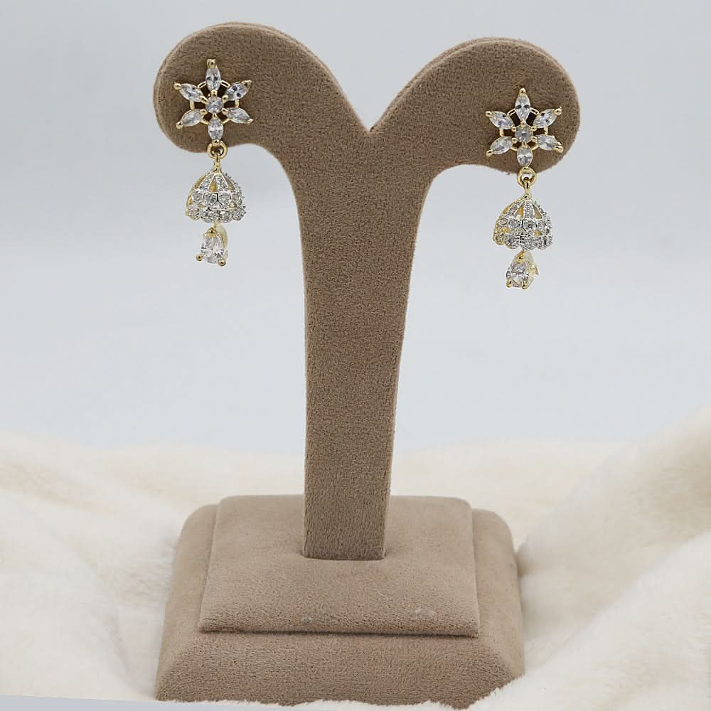 Women's American Diamond Ear Jhumki - Golden, Women, Earrings & Tops, Chase Value, Chase Value