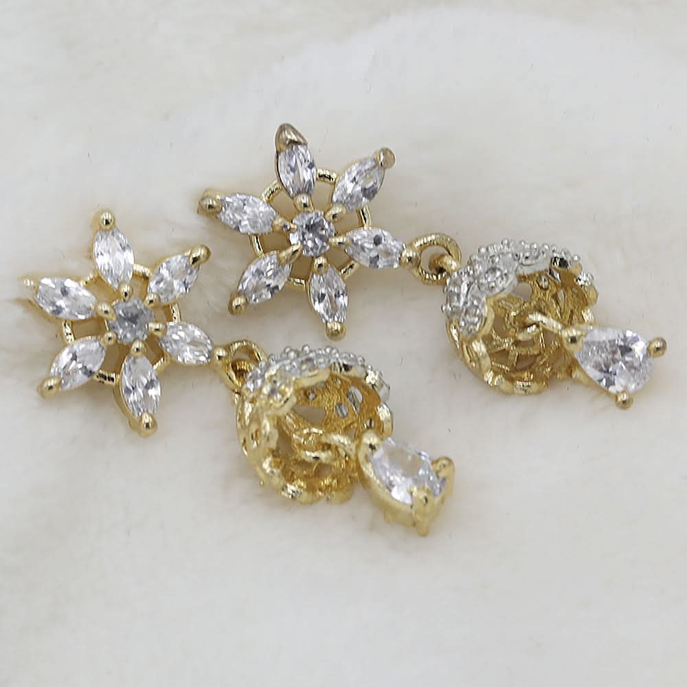 Women's American Diamond Ear Jhumki - Golden, Women, Earrings & Tops, Chase Value, Chase Value