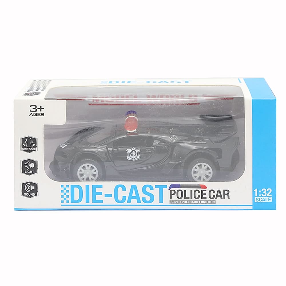 Pull back Metal Car With Open Door - Black, Kids, Non-Remote Control, Chase Value, Chase Value