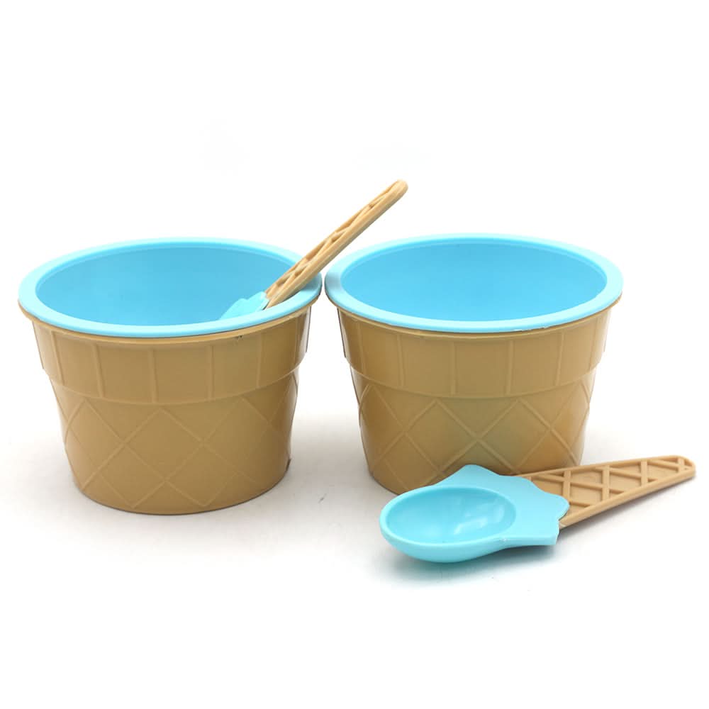 Ice Cream Set 2 Pcs KR019 - Blue, Home & Lifestyle, Serving And Dining, Chase Value, Chase Value