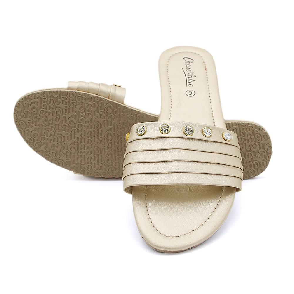 Women's Slippers S-05 - Golden, Women, Slippers, Chase Value, Chase Value