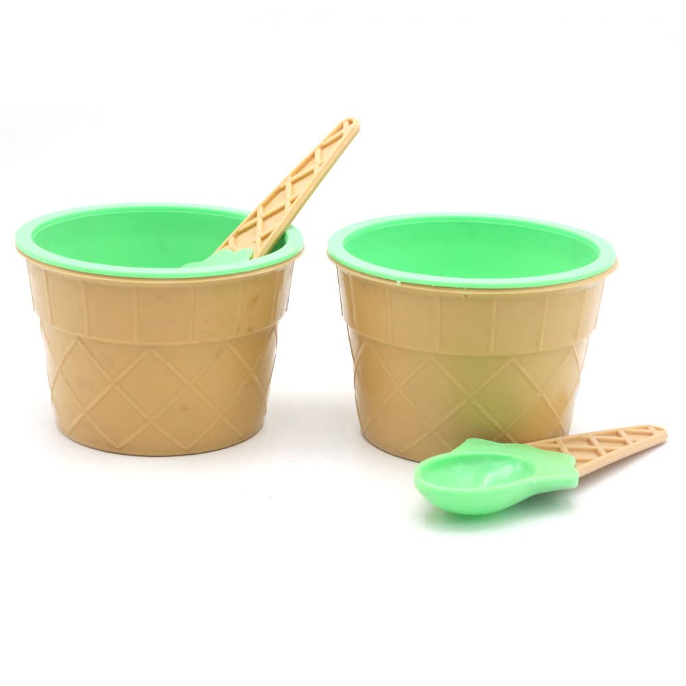 Ice Cream Set 2 Pcs KR019 - Green, Home & Lifestyle, Serving And Dining, Chase Value, Chase Value