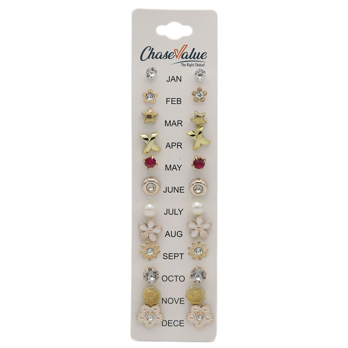 Tops Card New Logo (AY117) - Golden, Women, Earrings & Tops, Chase Value, Chase Value