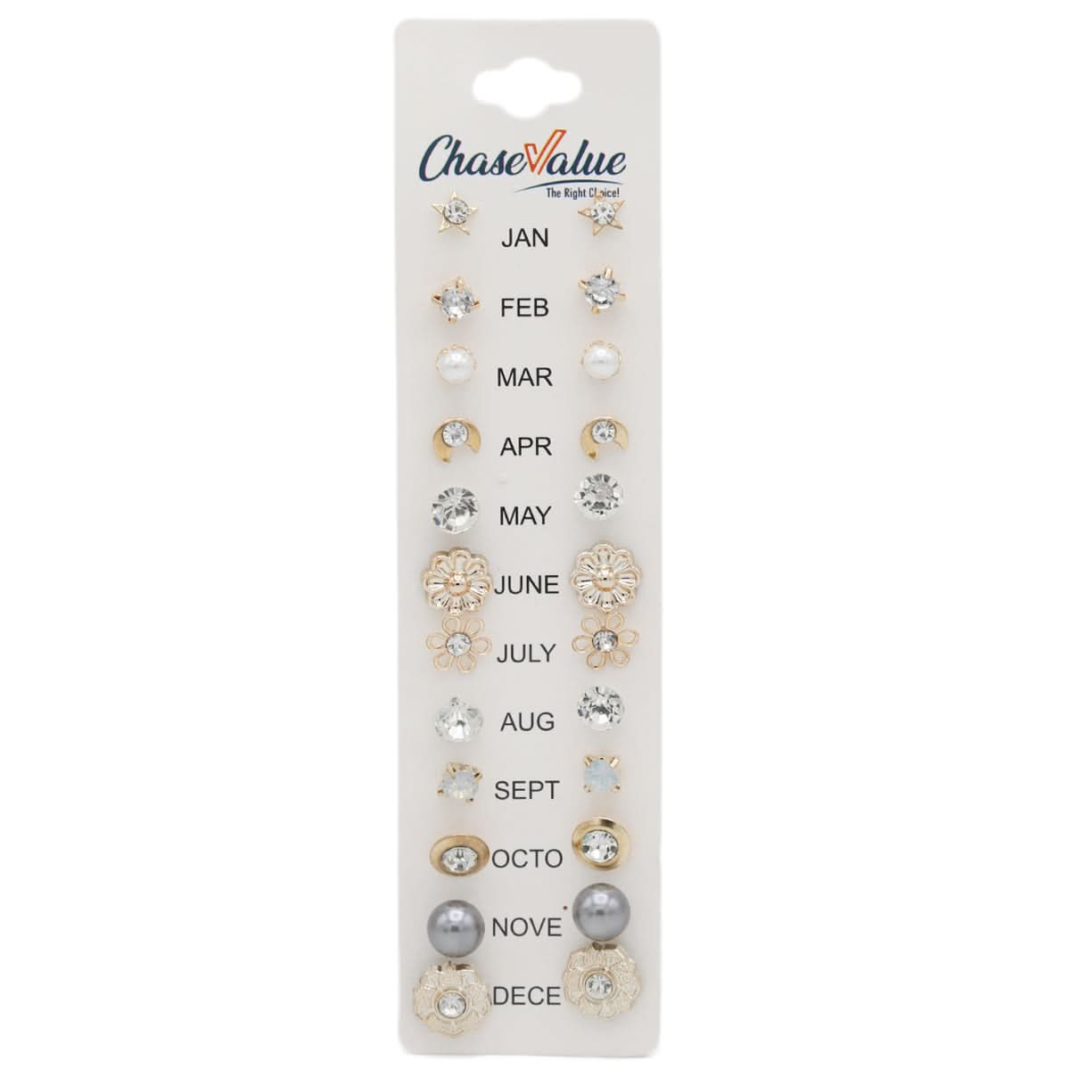 Tops Card New Logo (AY117) - Golden, Women, Earrings & Tops, Chase Value, Chase Value