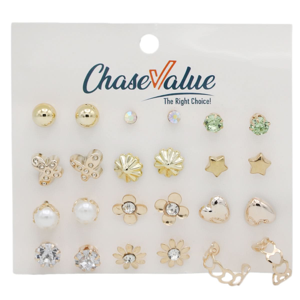 Tops Card New Logo (AY117) - Golden, Women, Earrings & Tops, Chase Value, Chase Value