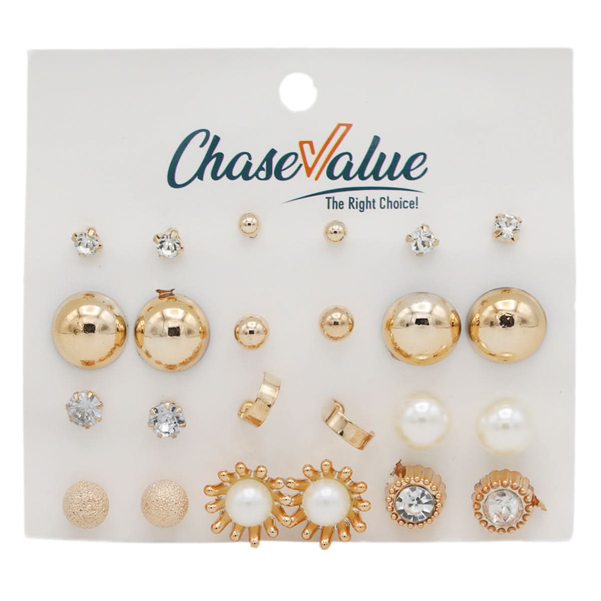 Tops Card New Logo (AY117) - Golden, Women, Earrings & Tops, Chase Value, Chase Value