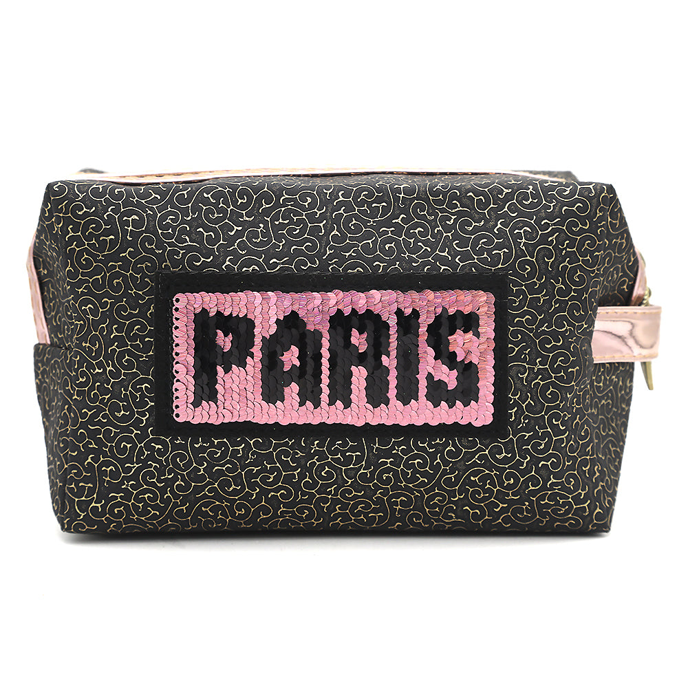 Makeup Pouch - Black & Golden, Beauty & Personal Care, Beauty Tools, Chase Value, Chase Value