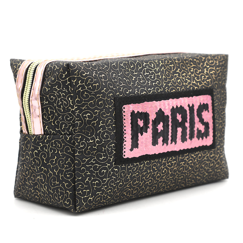 Makeup Pouch - Black & Golden, Beauty & Personal Care, Beauty Tools, Chase Value, Chase Value