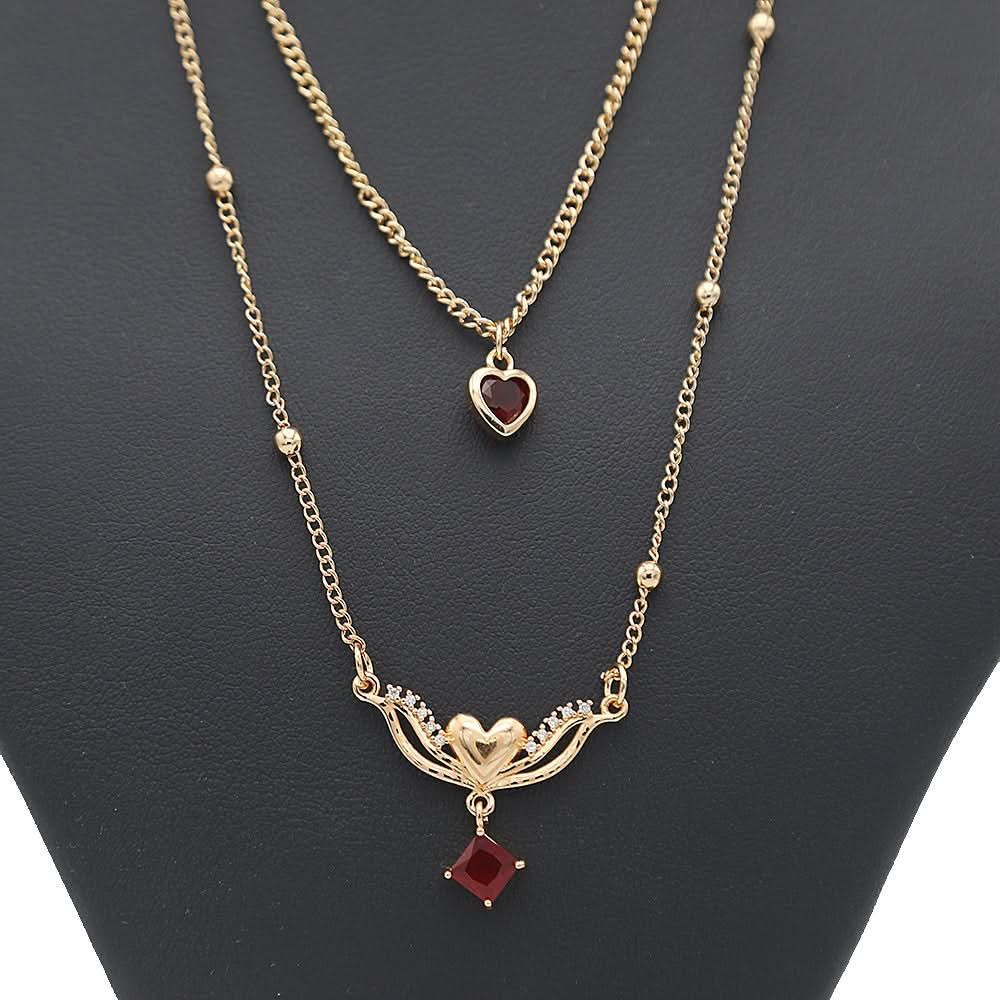 Women's Double Chain Locket - Maroon, Women, Chains & Lockets, Chase Value, Chase Value