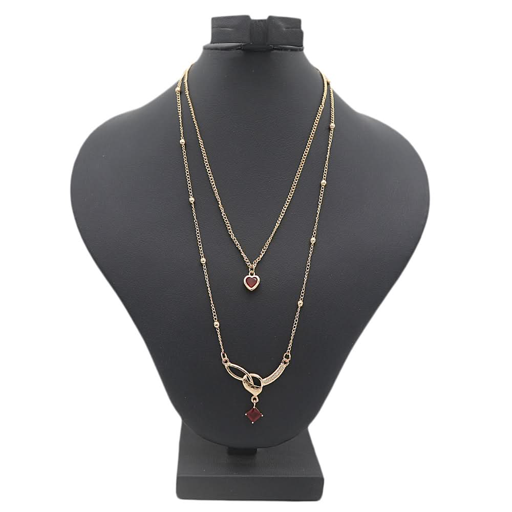 Women's Double Chain Locket - Maroon, Women, Chains & Lockets, Chase Value, Chase Value