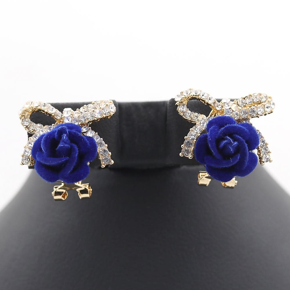Women's Flower Locket Set - Royal Blue, Women, Jewellery Set, Chase Value, Chase Value