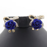 Women's Flower Locket Set - Royal Blue, Women, Jewellery Set, Chase Value, Chase Value