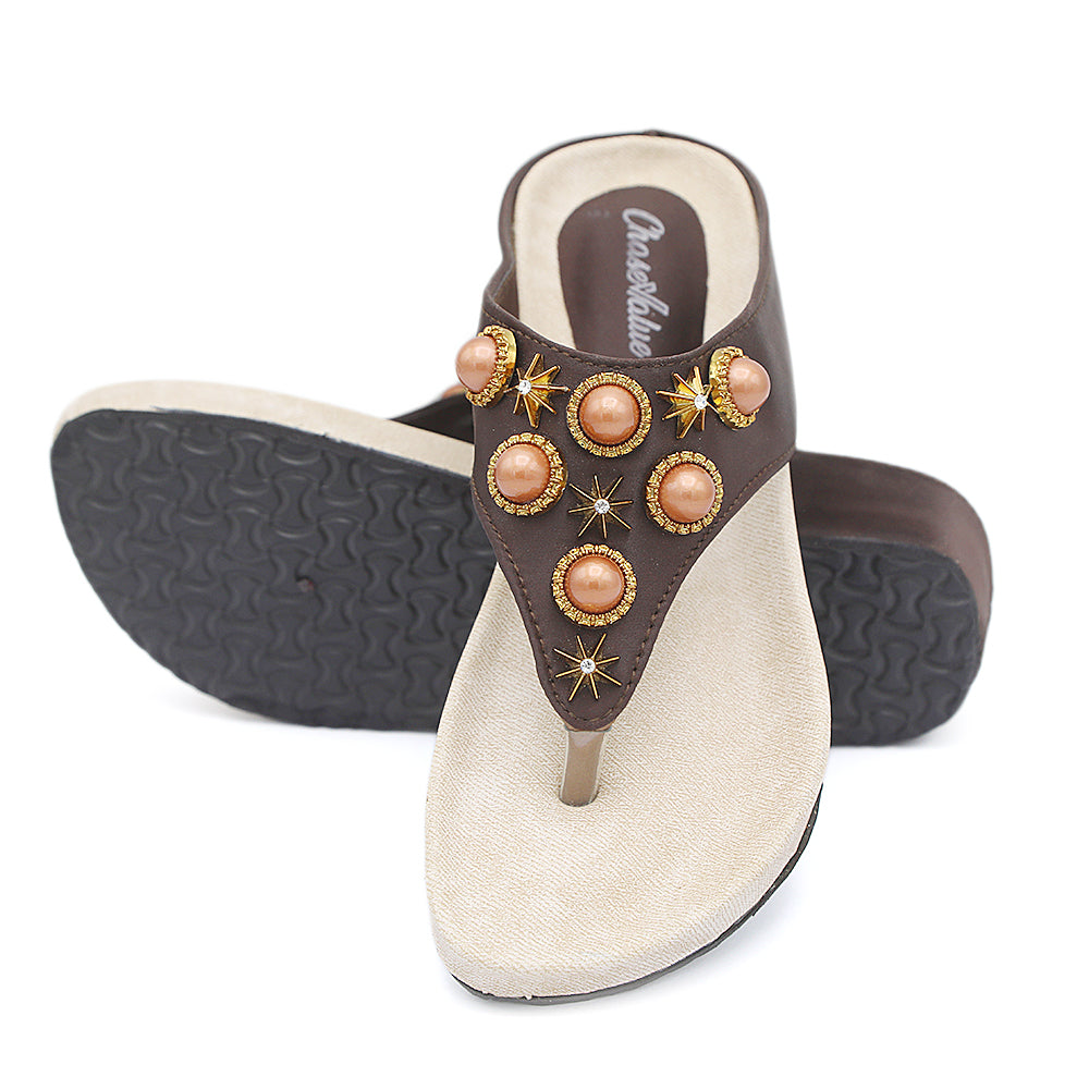 Girls Slippers G-553 - Brown, Kids, Girls Slippers, Chase Value, Chase Value