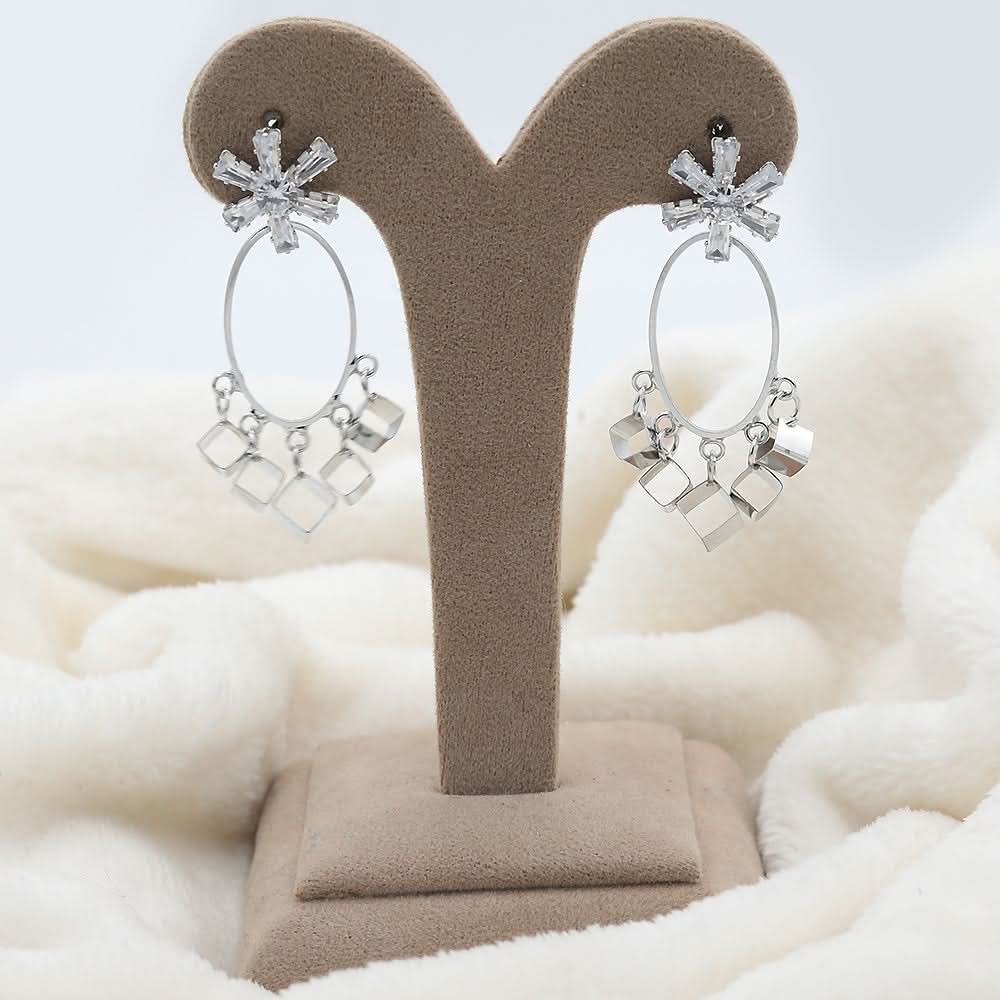 Women's Fancy Zarcon Earrings - Silver, Women, Earrings & Tops, Chase Value, Chase Value