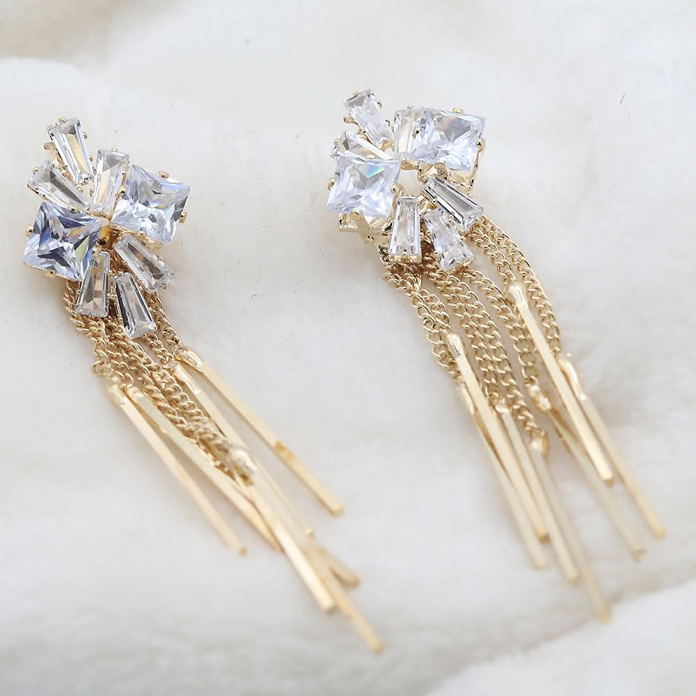 Women's Fancy Zarcon Earrings - Golden, Women, Earrings & Tops, Chase Value, Chase Value