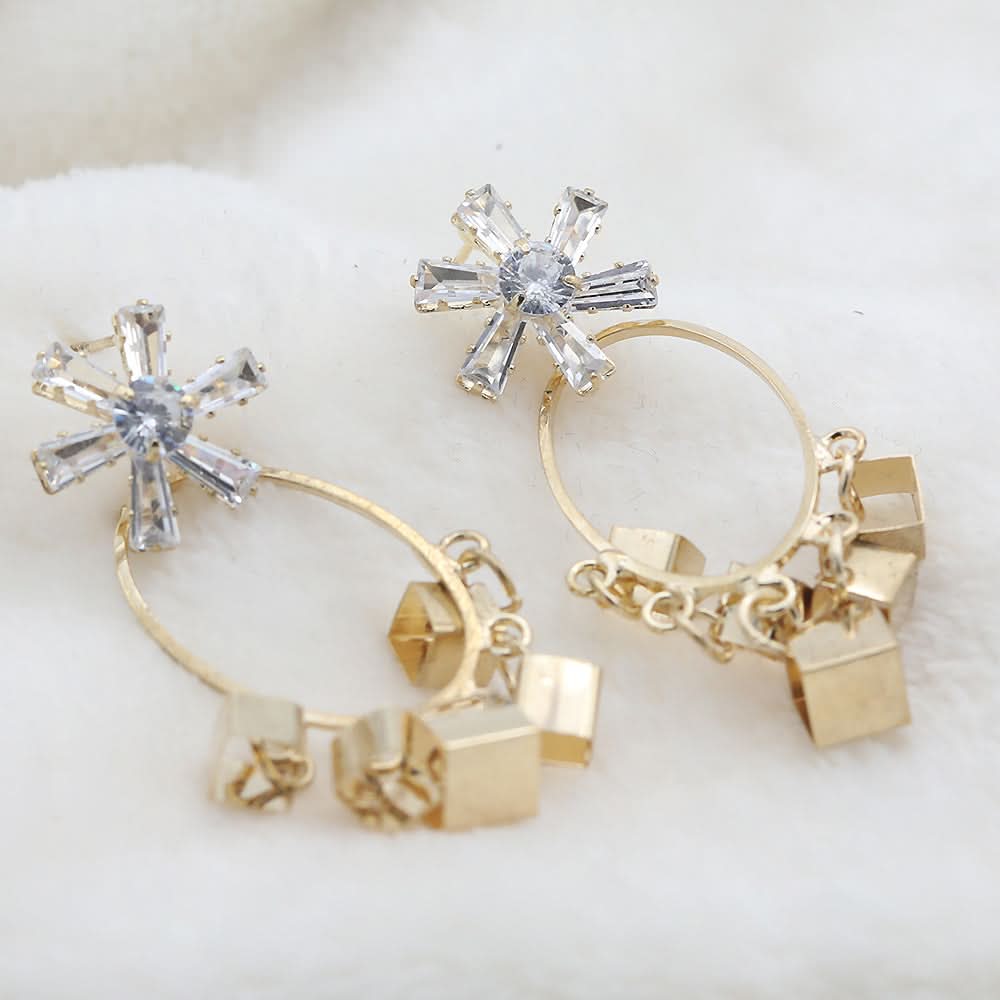 Women's Fancy Zarcon Earrings - Golden, Women, Earrings & Tops, Chase Value, Chase Value