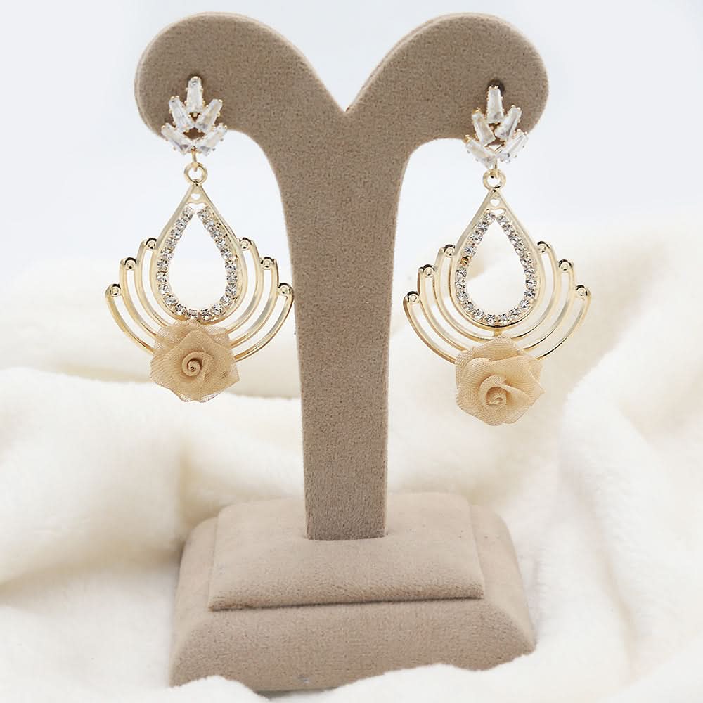 Women's Fancy Zarcon Earrings - Golden, Women, Earrings & Tops, Chase Value, Chase Value