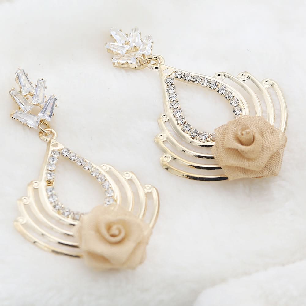 Women's Fancy Zarcon Earrings - Golden, Women, Earrings & Tops, Chase Value, Chase Value