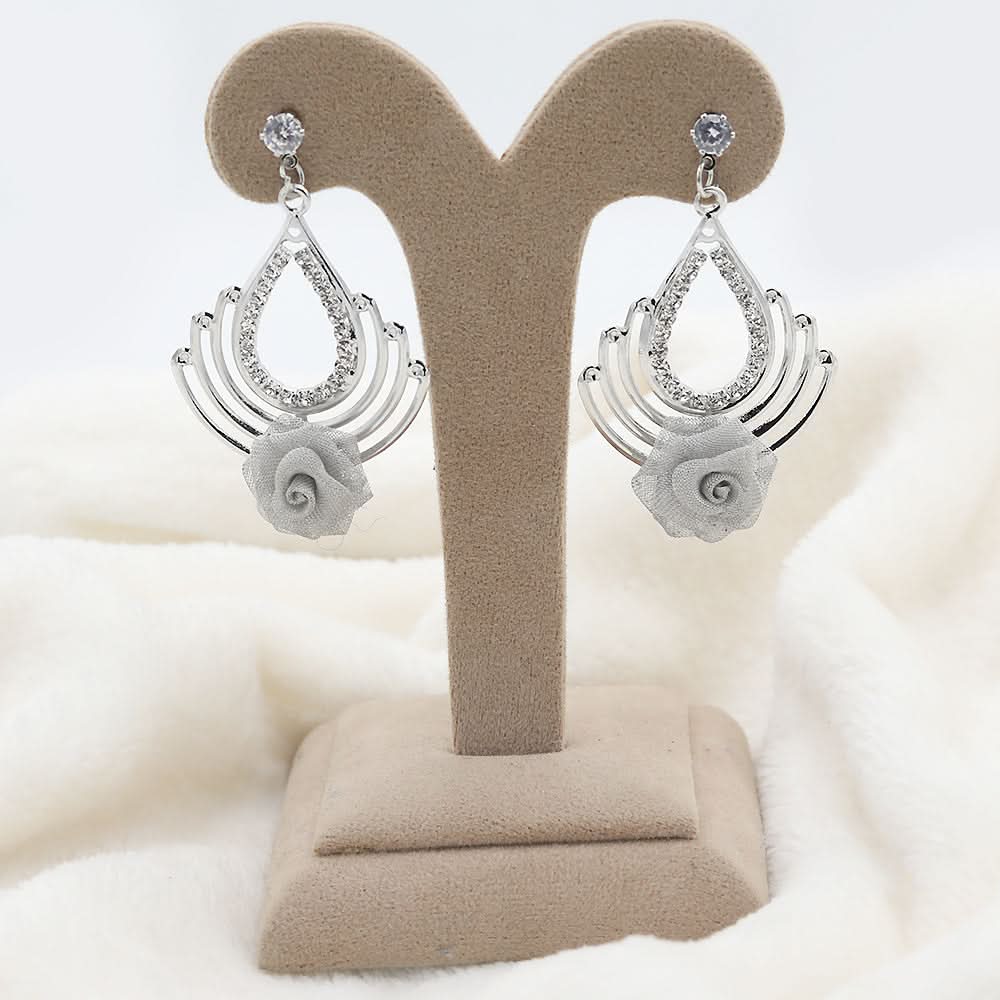 Women's Fancy Zarcon Earrings - Silver, Women, Earrings & Tops, Chase Value, Chase Value