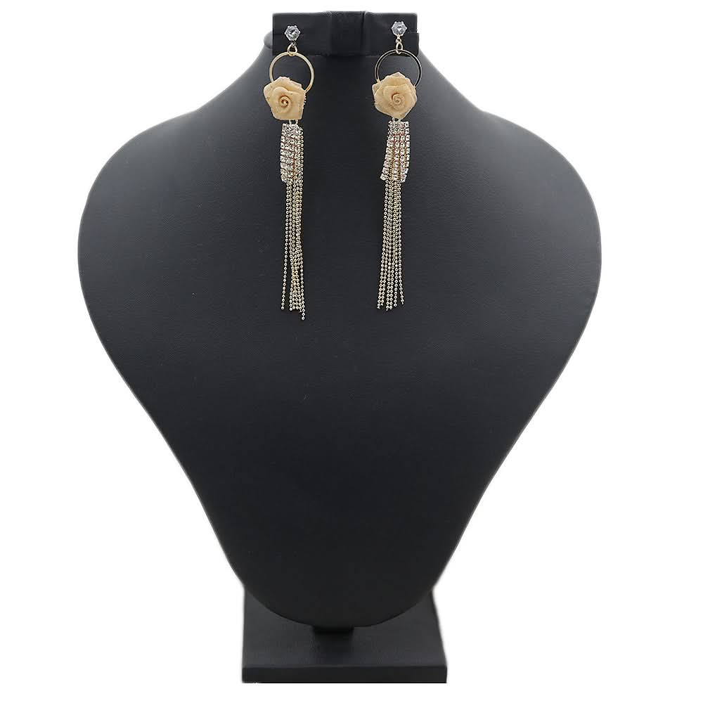 Women's Fancy Zarcon Earrings - Golden, Women, Earrings & Tops, Chase Value, Chase Value