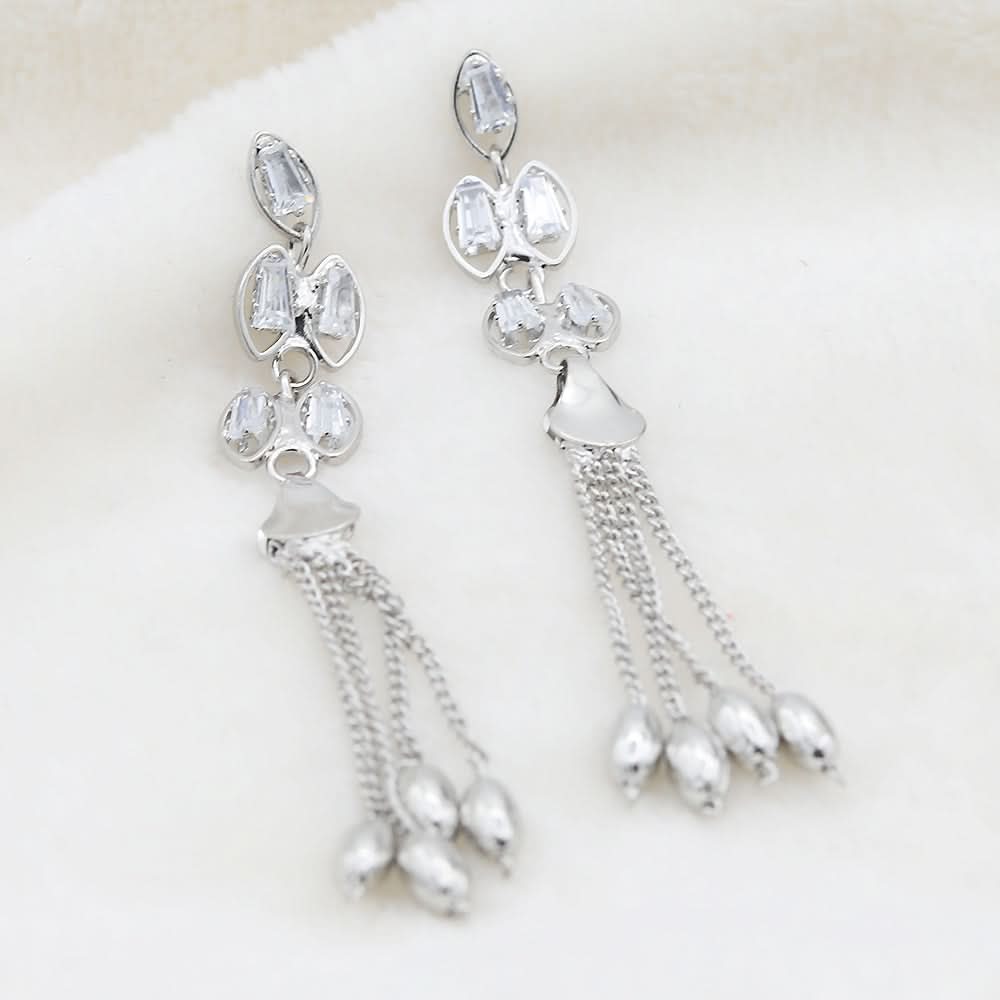 Women's Fancy Zarcon Earrings - Silver, Women, Earrings & Tops, Chase Value, Chase Value