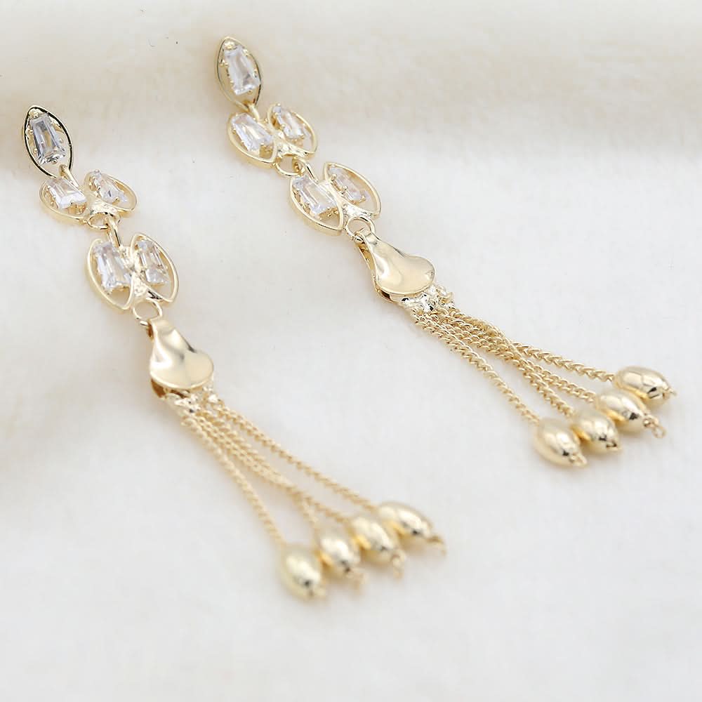 Women's Fancy Zarcon Earrings - Golden, Women, Earrings & Tops, Chase Value, Chase Value
