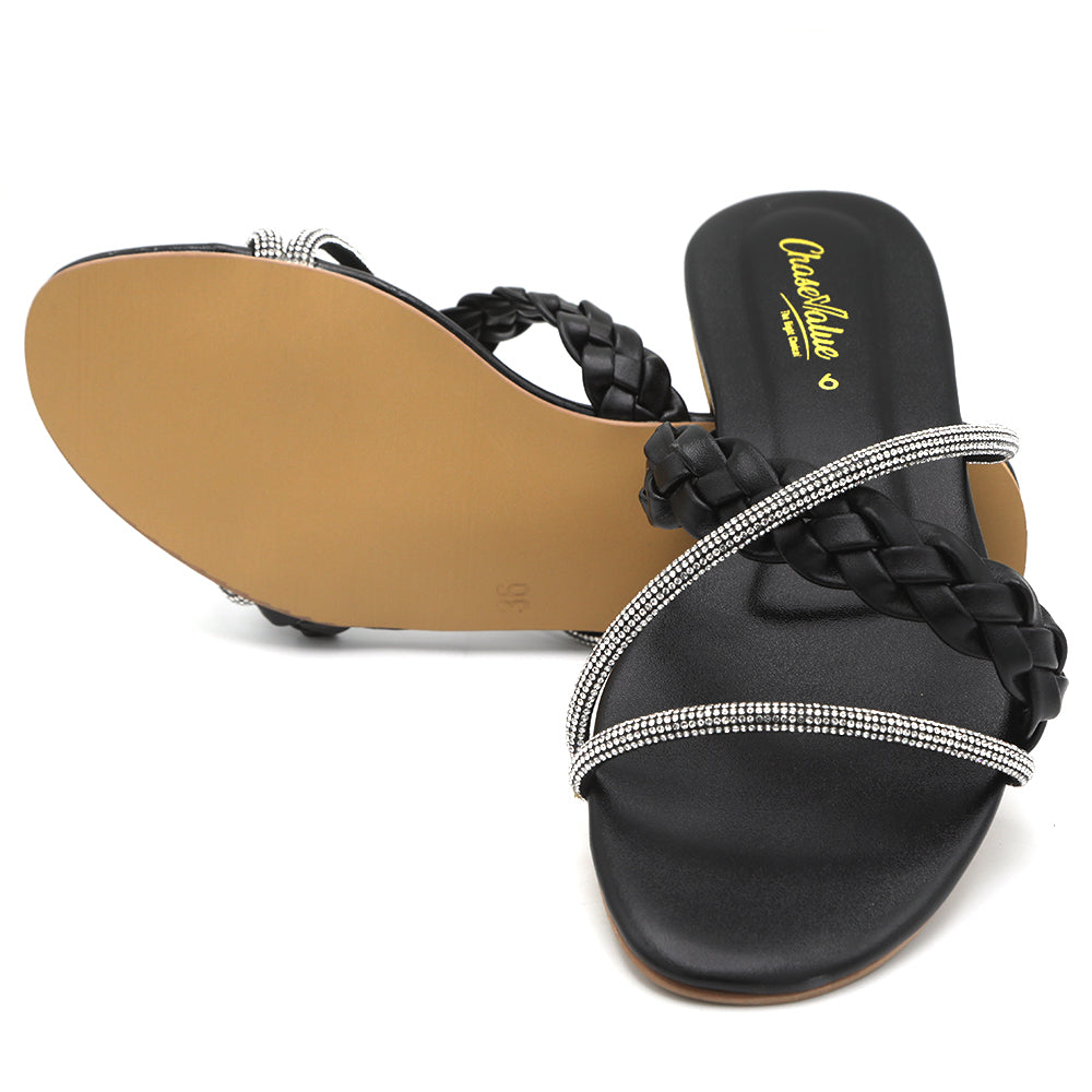 Women's Slipper - Black, Women, Slippers, Chase Value, Chase Value