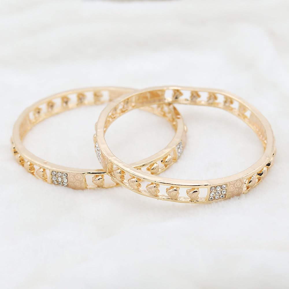Women's Bangles 2 Piece Set - Golden, Women, Bangles & Bracelets, Chase Value, Chase Value