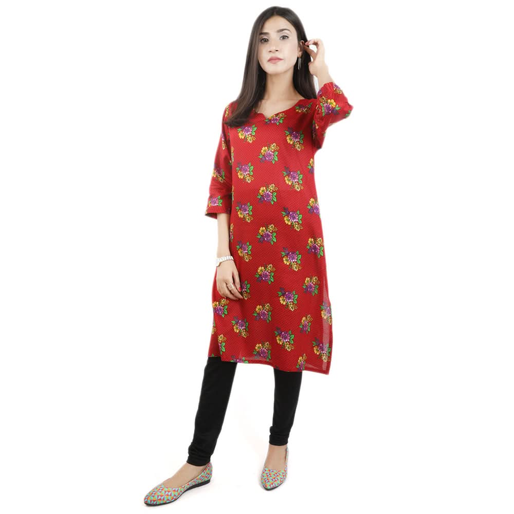 Karizma Chahat Printed Lawn 1 Pcs Un-Stitched Kurti - 05 A, Women, Unstitched Kurti, United Textiles, Chase Value