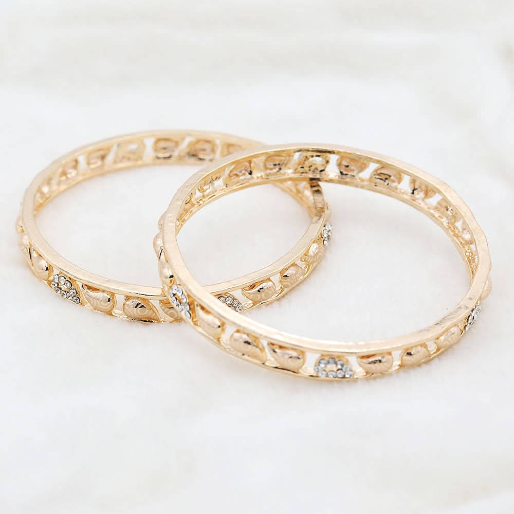 Women's Bangles 2 Piece Set - Golden, Women, Bangles & Bracelets, Chase Value, Chase Value
