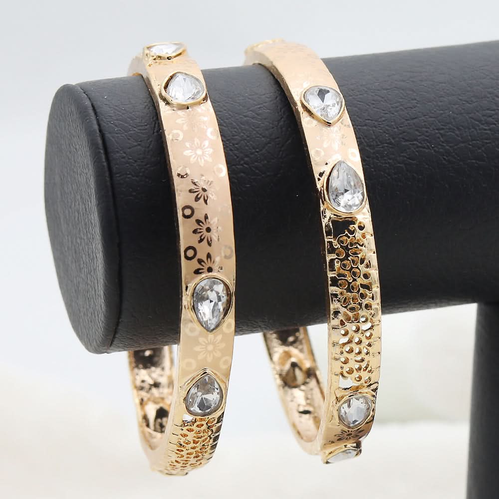 Women's Bangles 2 Piece Set - Golden, Women, Bangles & Bracelets, Chase Value, Chase Value