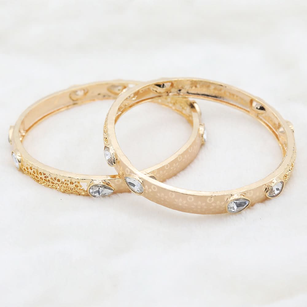 Women's Bangles 2 Piece Set - Golden, Women, Bangles & Bracelets, Chase Value, Chase Value