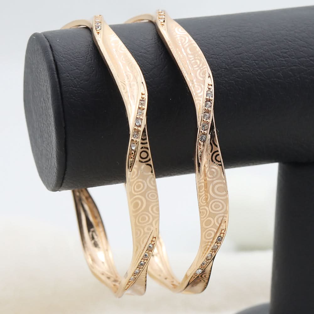 Women's Bangles 2 Piece Set - Golden, Women, Bangles & Bracelets, Chase Value, Chase Value