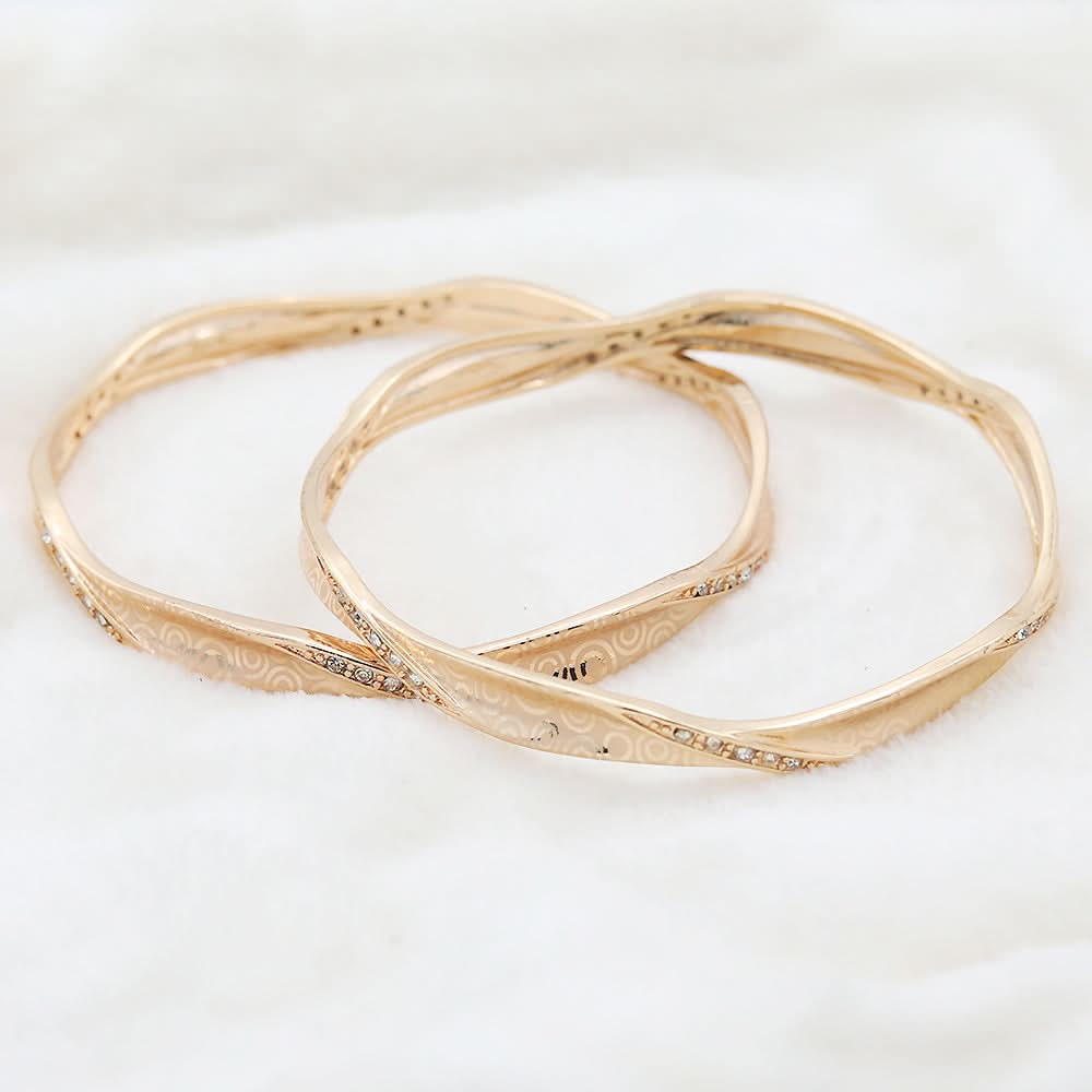 Women's Bangles 2 Piece Set - Golden, Women, Bangles & Bracelets, Chase Value, Chase Value