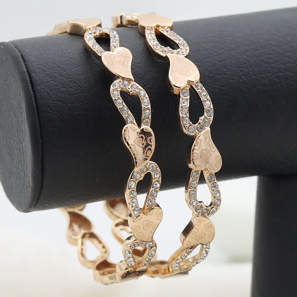 Women's Bangles 2 Piece Set - Golden, Women, Bangles & Bracelets, Chase Value, Chase Value