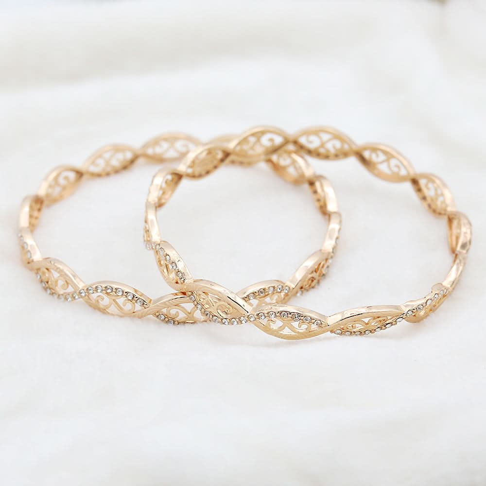 Women's Bangles 2 Piece Set - Golden, Women, Bangles & Bracelets, Chase Value, Chase Value