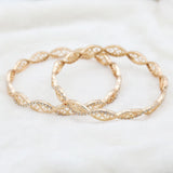 Women's Bangles 2 Piece Set - Golden, Women, Bangles & Bracelets, Chase Value, Chase Value