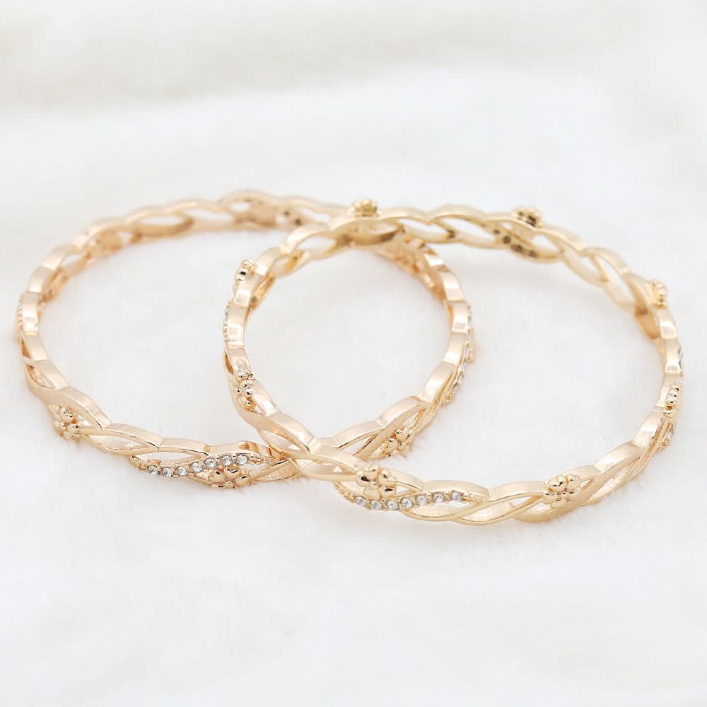 Women's Bangles 2 Piece Set - Golden, Women, Bangles & Bracelets, Chase Value, Chase Value