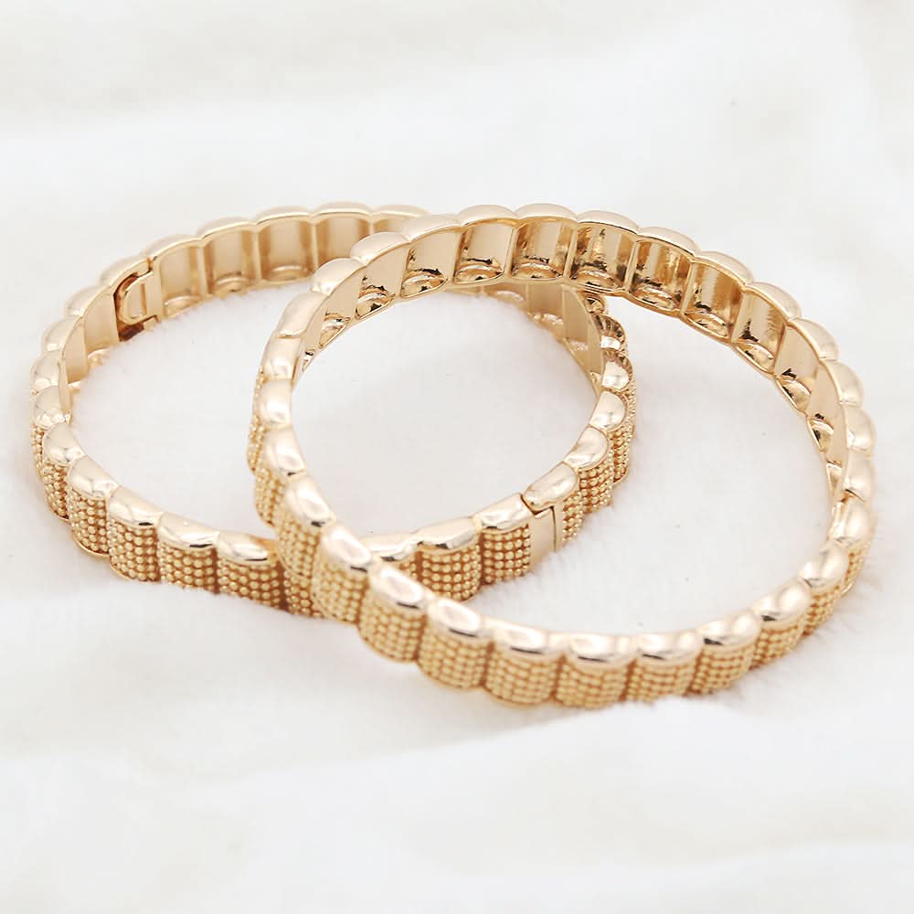 Women's Bangles 2 Piece Set - Golden, Women, Bangles & Bracelets, Chase Value, Chase Value
