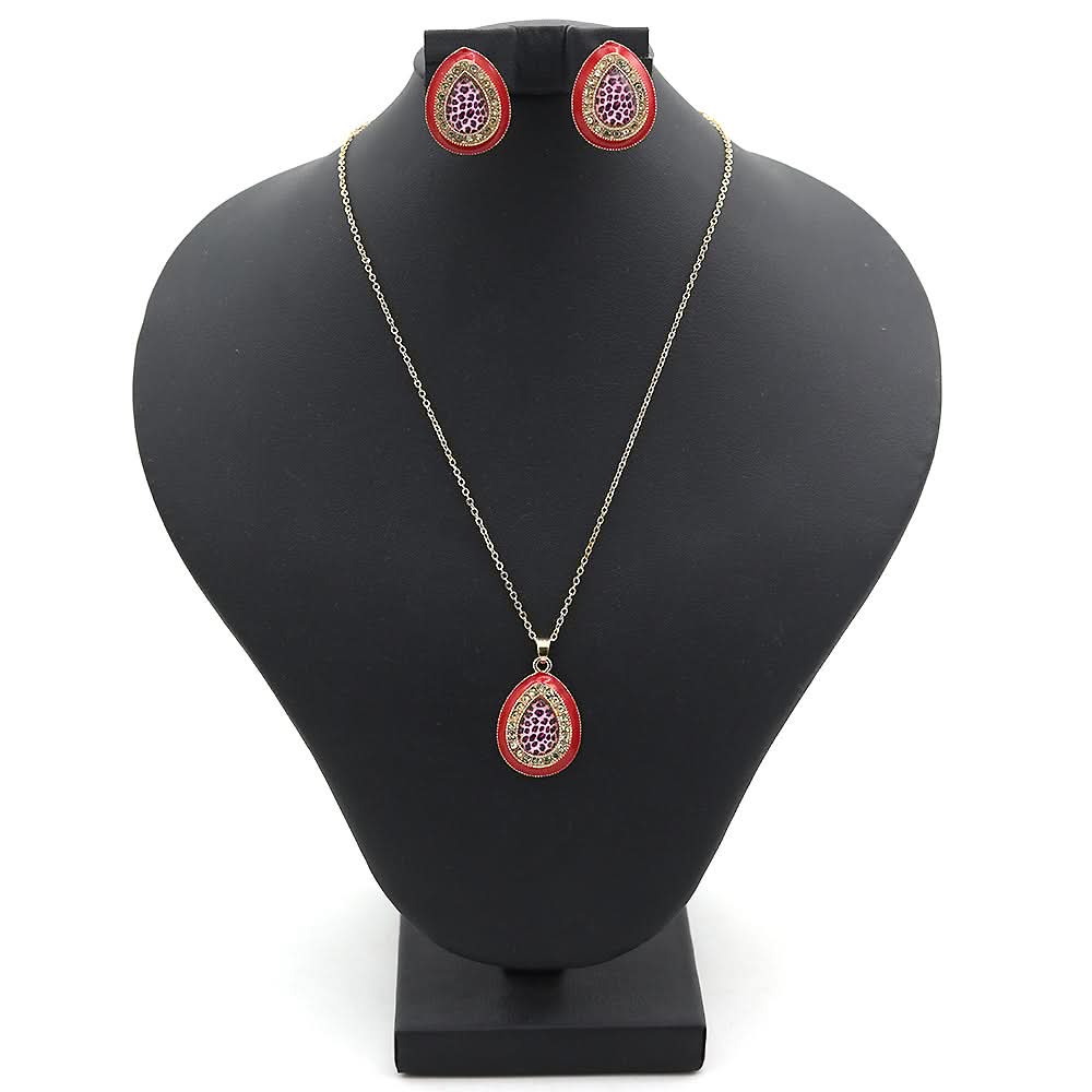 Women's 3D Locket Set - Red, Women, Jewellery Set, Chase Value, Chase Value