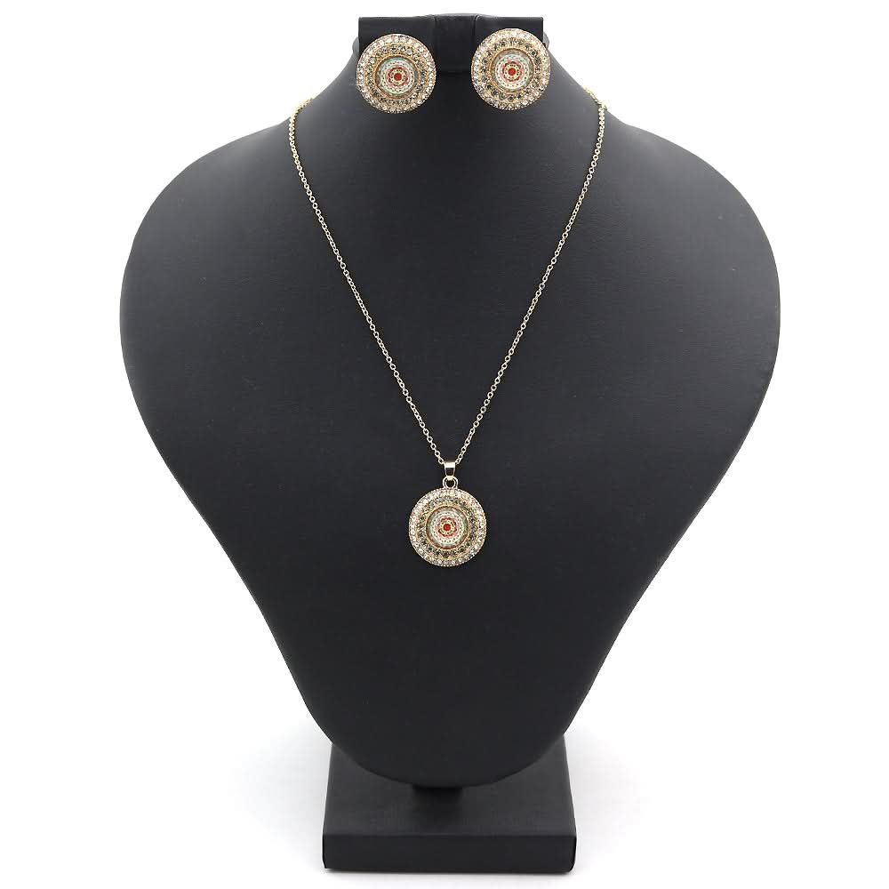 Women's 3D Locket Set - Golden, Women, Jewellery Set, Chase Value, Chase Value