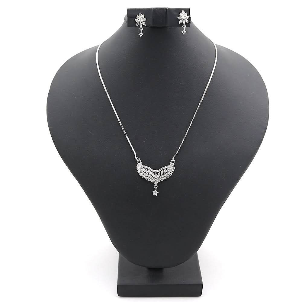 Women's American Diamond Half Set - Silver, Women, Jewellery Set, Chase Value, Chase Value
