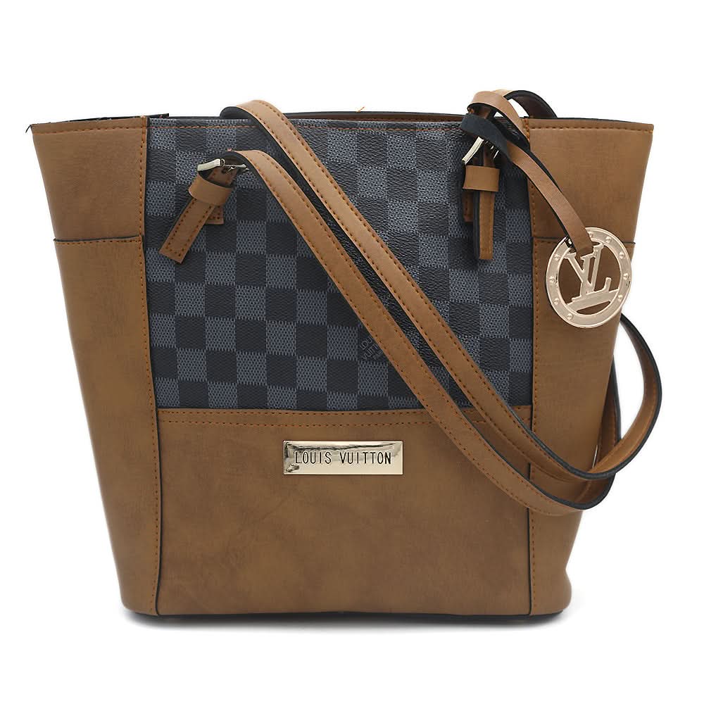 Women's Handbag H-81 - Brown & Navy Blue, Women, Bags, Chase Value, Chase Value