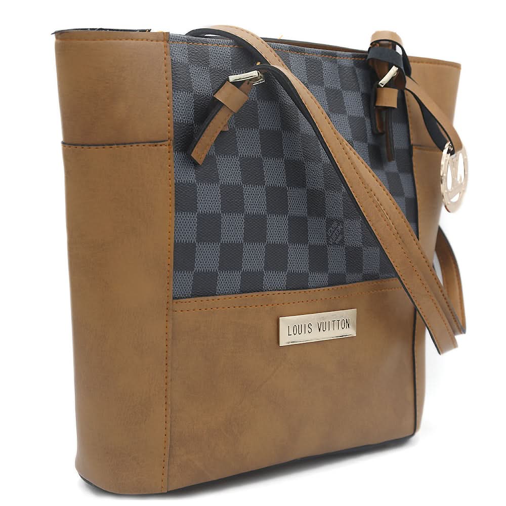 Women's Handbag H-81 - Brown & Navy Blue, Women, Bags, Chase Value, Chase Value