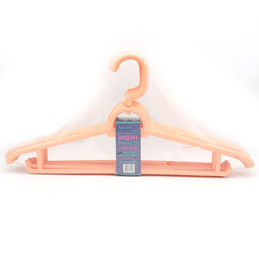 Appollo Right Hanger 6 Piece - Peach, Home & Lifestyle, Accessories, Chase Value, Chase Value