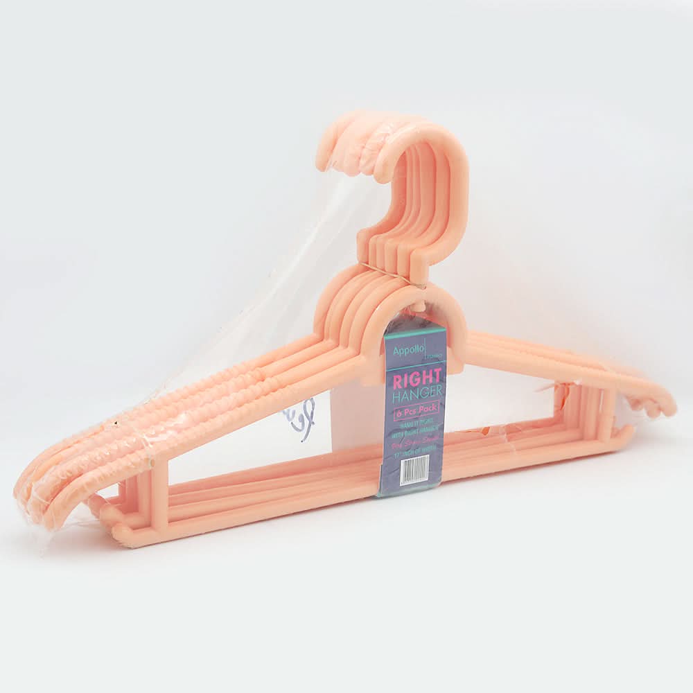 Appollo Right Hanger 6 Piece - Peach, Home & Lifestyle, Accessories, Chase Value, Chase Value