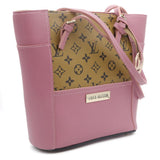 Women's Handbag H-81 - Pink & Brown, Women, Bags, Chase Value, Chase Value