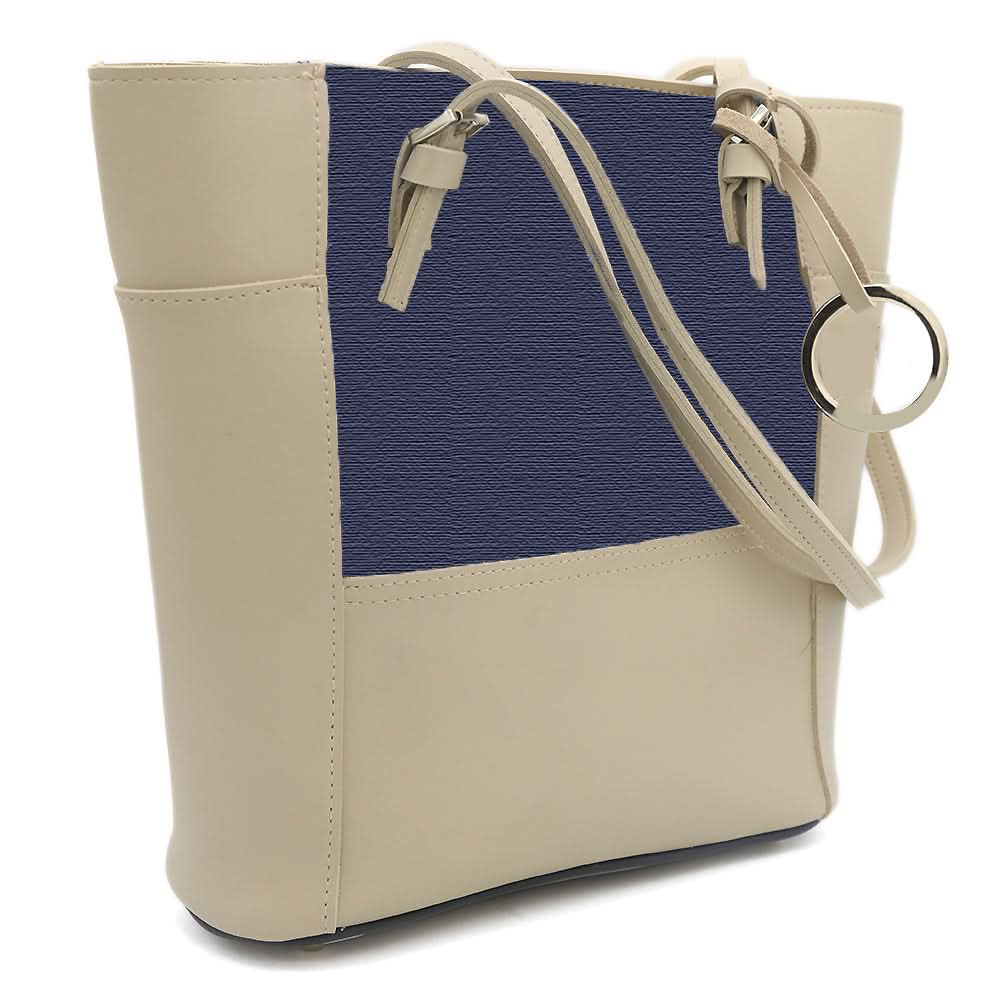 Women's Handbag H-81 - Beige & Navy Blue, Women, Bags, Chase Value, Chase Value